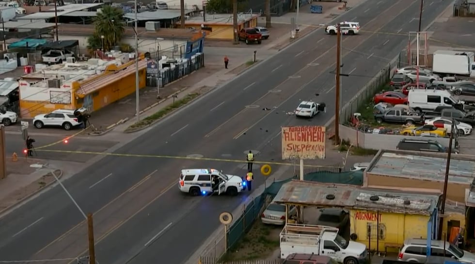 Police have closed part of Buckeye Road in west Phoenix after a crash on Jan. 22, 2026.