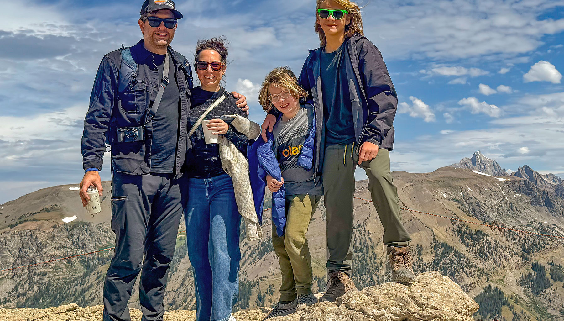 Alexandria and Jordan hiking with his two sons.
