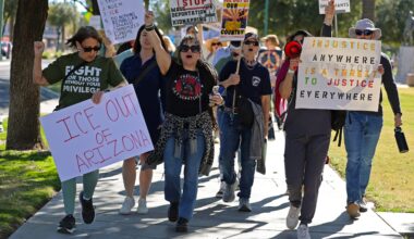 Nationwide walkout over Trump brings hundreds to Arizona Capitol