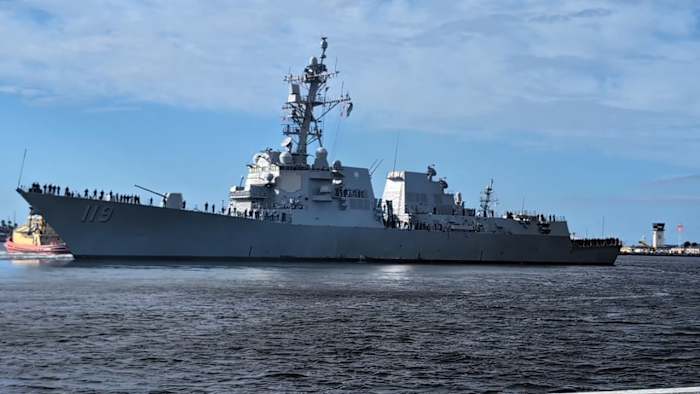 USS Delbert D. Black departs from Mayport as the first deployment of 2026
