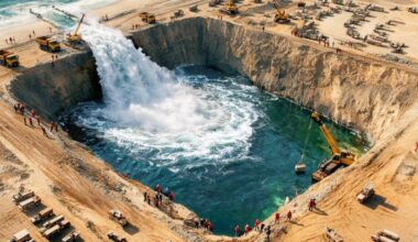 Engineers plan to pump billions of liters of water from the Pacific Ocean to Nevada after the Colorado River dries up; desalination project attempts to save the desert.