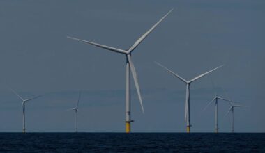 FILE - Wind turbines operate at Vineyard Wind 1 offshore wind farm off the coast of Massachusetts, July 19, 2025. (AP Photo/Carolyn Kaster, File)