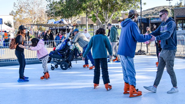 Ice skaters could take a twirl around an ice-skating rink at Winter Festival. (Criselda Yee)