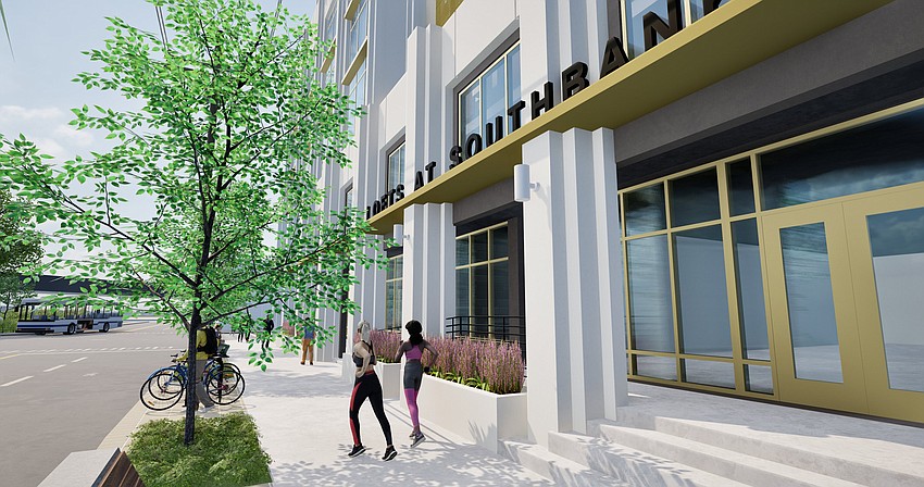 A pedestrian view at the Lofts at Southbank.