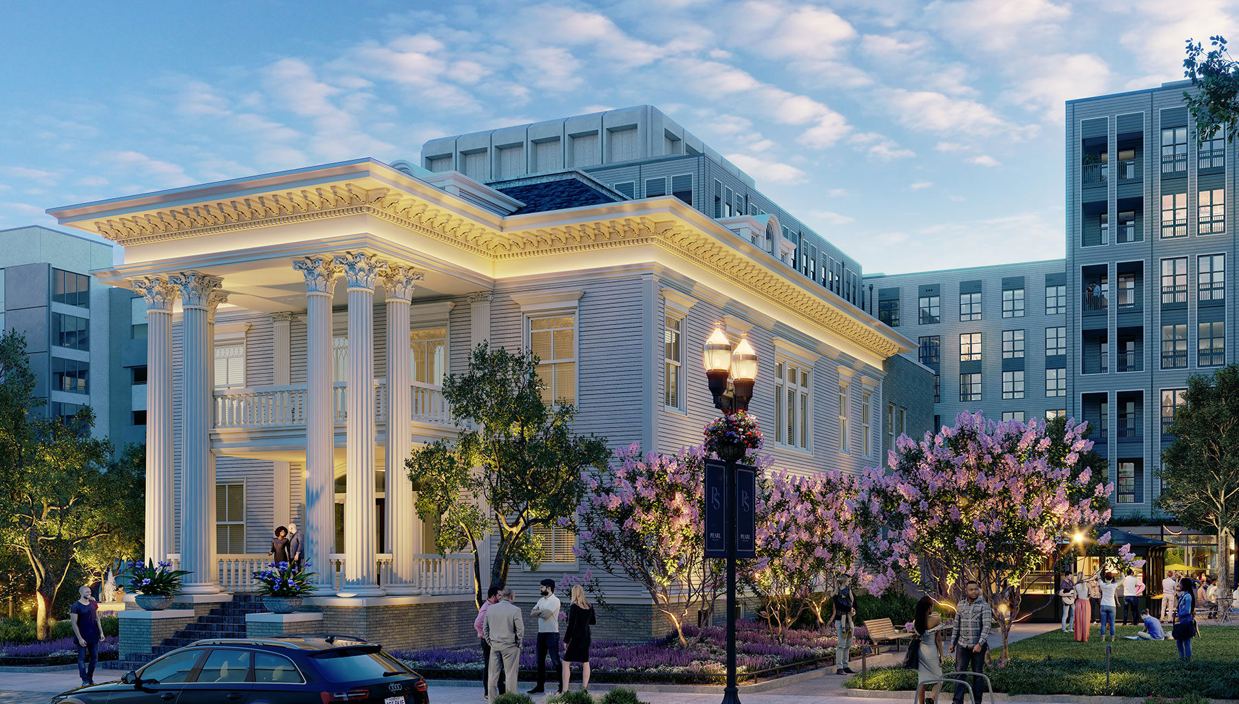 Plans illustrate an activation of the Porter House Mansion, showcasing the blend of history and rebirth in the urban core.