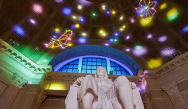 Franklin’s Spark multimedia show, at Benjamin Franklin National Memorial located at the Franklin Institute, Philadelphia, Friday, Jan. 16, 2026.