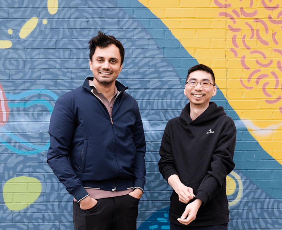 Runpod founders Pardeep Singh (right) Zhen Lu (left)