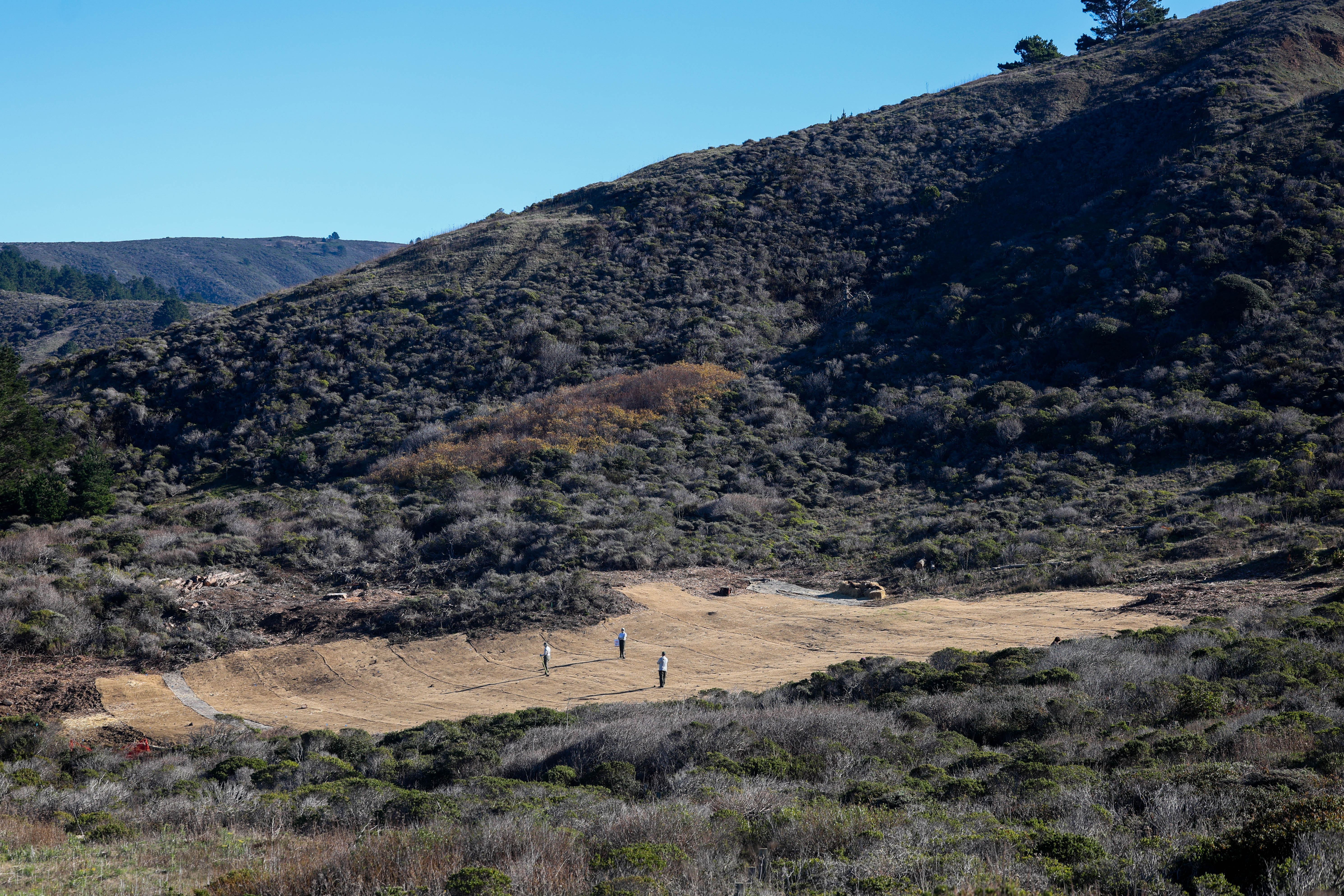 Golden Gate National Recreation Area staff and apprentice partners work...