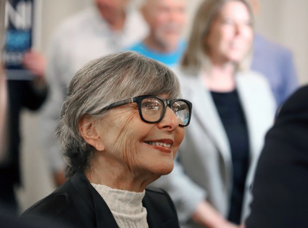 Former United States Senator Barbara Boxer campaigns for D48 Democratic candidate Marni von Wilpert at Lulu California Bistro in Palm Springs on Thursday, December 11, 2025. (Photo by James Carbone/for the San Diego Union-Tribune)
