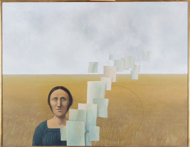 "The Absence" ("La Ausencia"), a 1977 oil on canvas by Alfredo Castañeda is part of a current exhibit at the San Diego Museum of Art titled "Alfredo Castañeda: Beyond Surrealism." (Gary Payne)