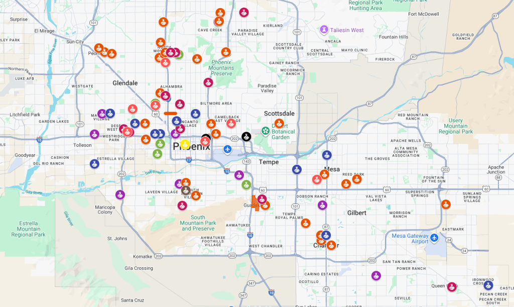 a map of ICE sightings in Phoenix
