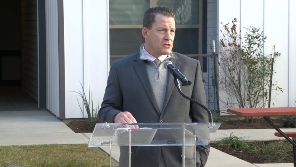 Houston Housing Authority President and CEO Jamie Bryant speaks during a press conference on Thursday, Jan. 15, 2026.