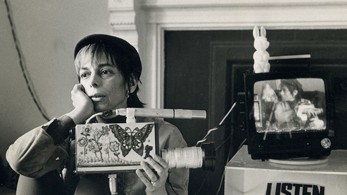 Shirley Clarke with a Portapak camera - Photo courtesy of DCW.