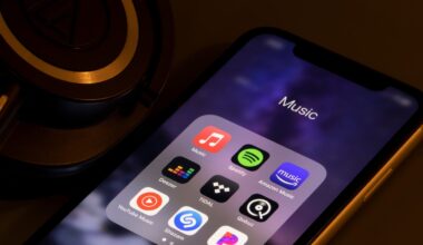 music streaming apps on a phone