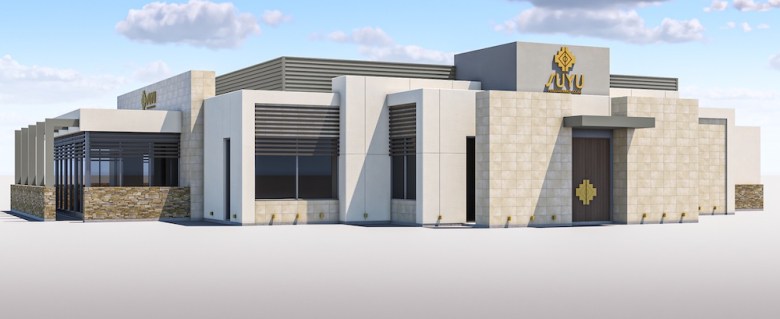 An artist's rendering shows the exterior of SUYU Nikkei's San Antonio location, set to open this summer.