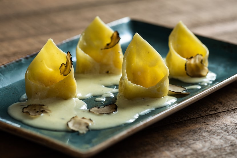 Tortellini fonduta with black truffle butter is one of the Valentine's Day menu offerings at...