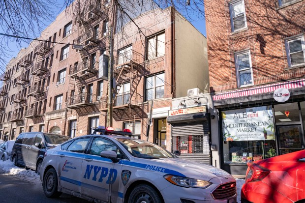The scene of a fatal fire in an apartment building on 35th St. near 31st Ave. in Astoria, Queens, is pictured the morning after on Friday, Jan. 30, 2026. (Theodore Parisienne / New York Daily News)