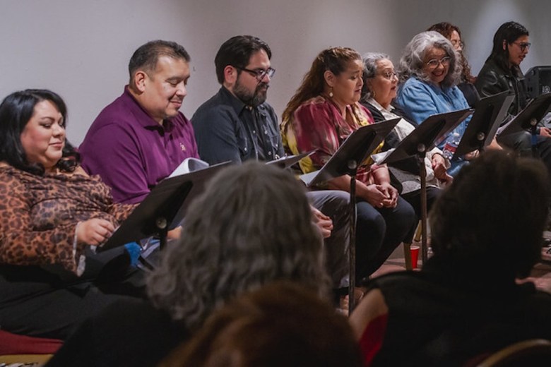 Participants take part in a Guadalupe table reading.