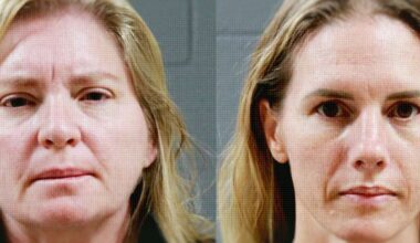 Mugshots of Jodi Hildebrandt and Ruby Franke in the Netflix documentary Evil Influencer: The Jodi Hildebrandt Story