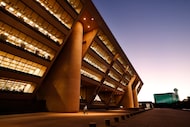 Dallas City Hall at sunset in downtown Dallas in November 2025.