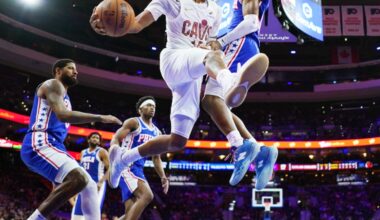 Darius Garland leaves game with injury in Cavs’ 133-107 rout over Philadelphia 76ers