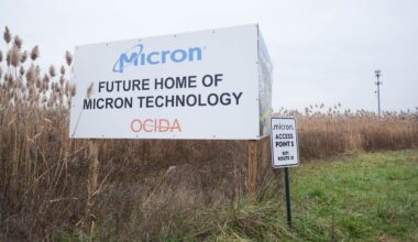 sign in field that reads 'future home of micron technology'
