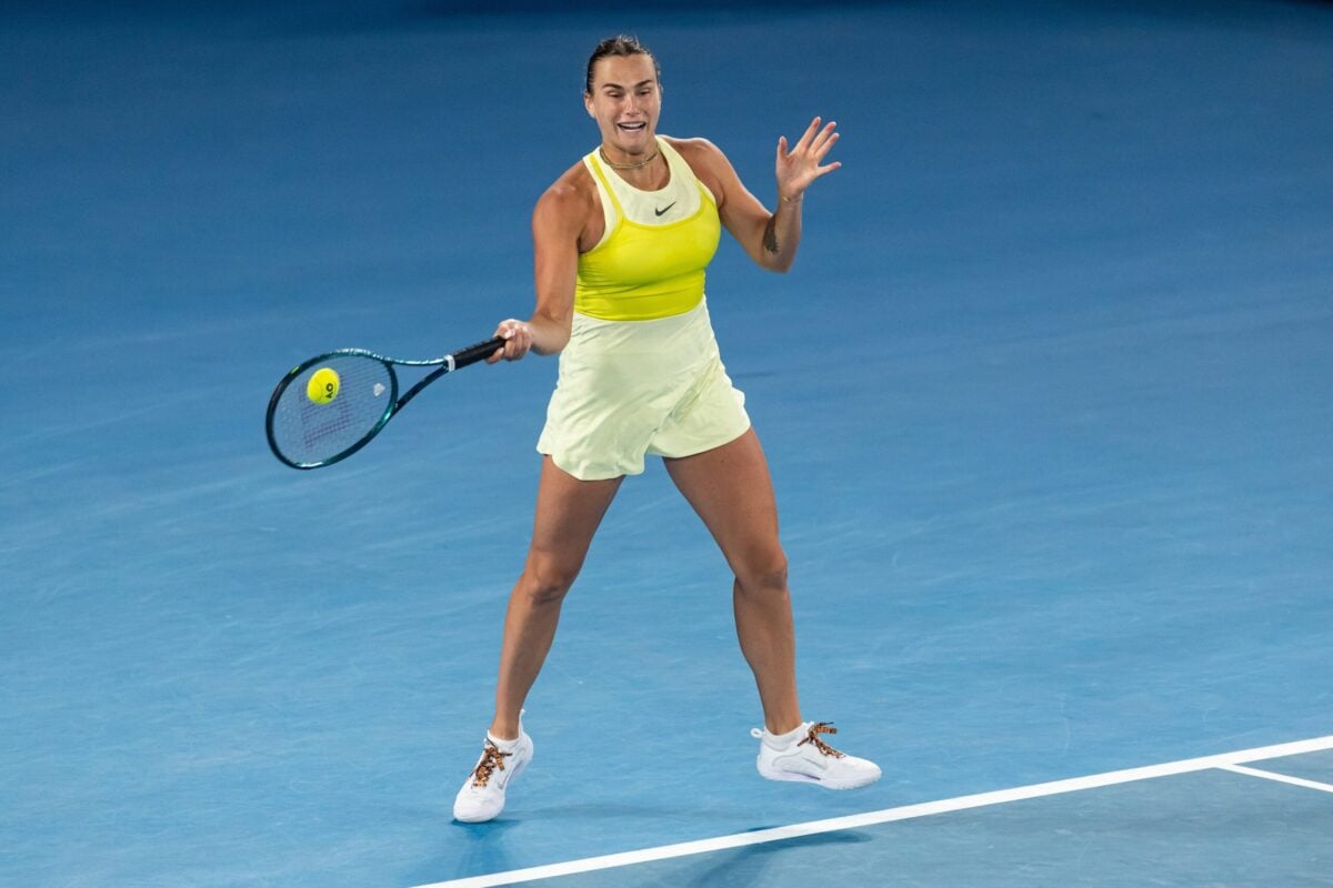 Aryna Sabalenka in action at the WTA Brisbane International.