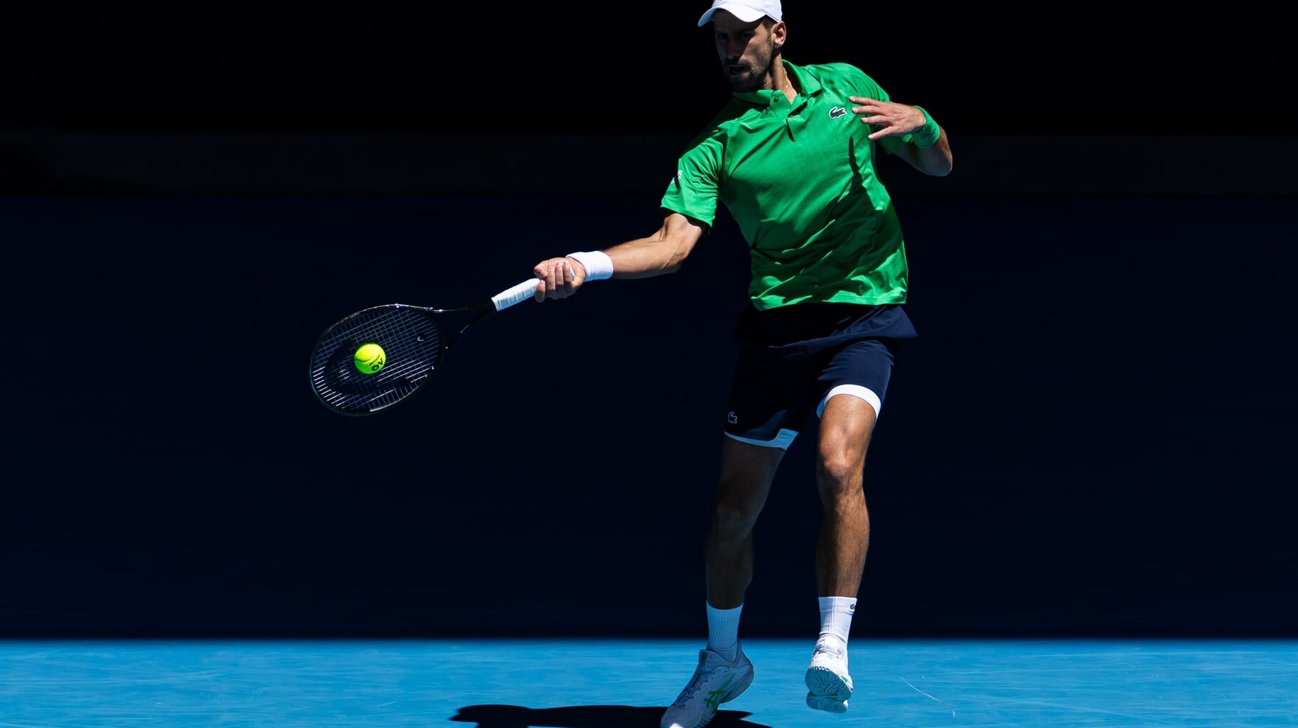 Novak Djokovic in action at the Australian Open.