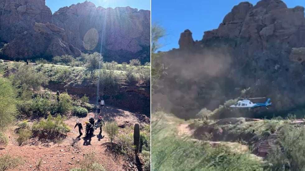 Firefighters airlifted a woman off Camelback Mountain on Saturday morning.