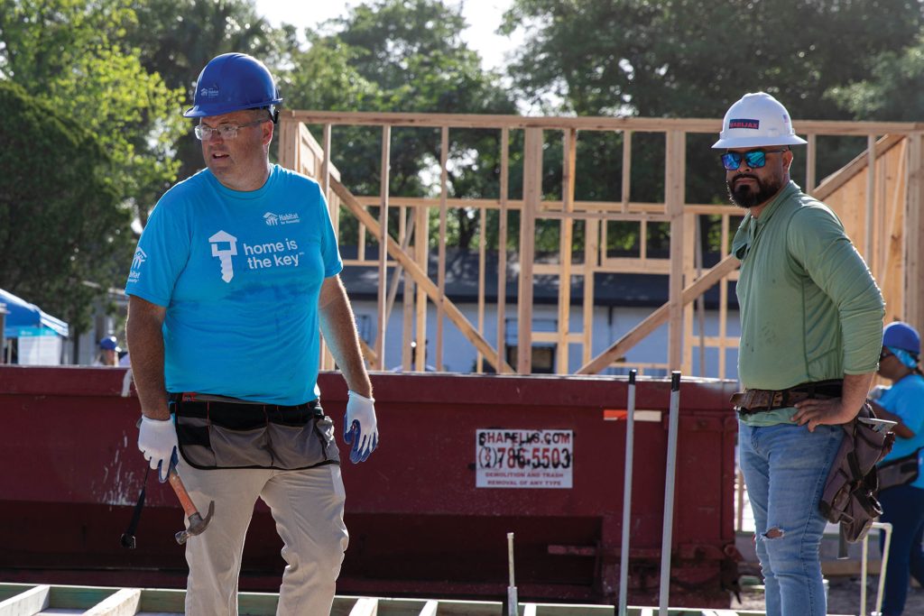 Folds on a job site, working hard for the mission