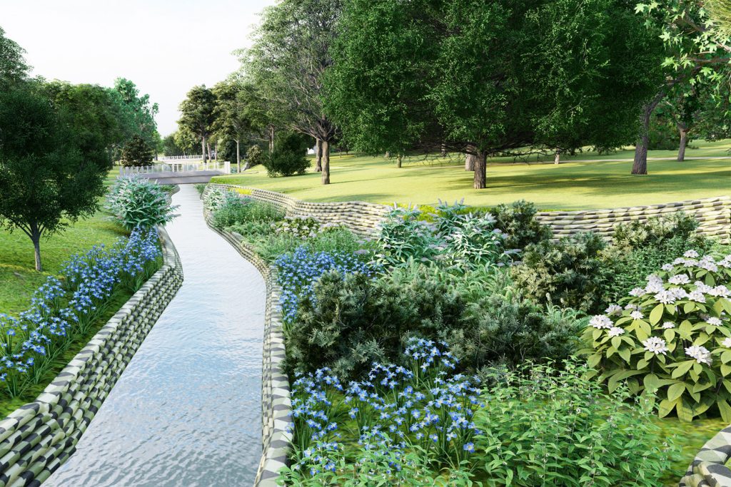 The Willowbranch Creek Stabilization project advanced as engineers plan updates to the park waterway.