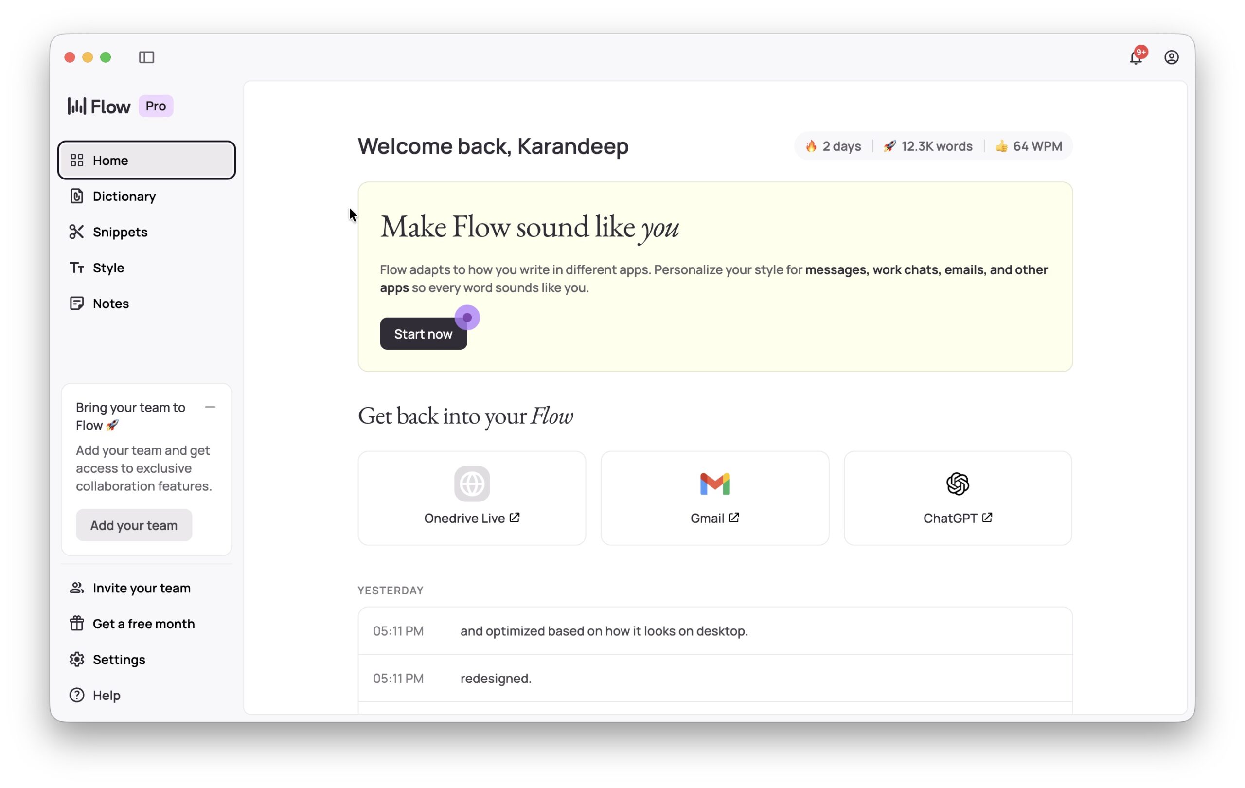Wispr Flow AI voice dictation typing screenshot 2 Wispr Flow AI voice dictation typing screenshot 2