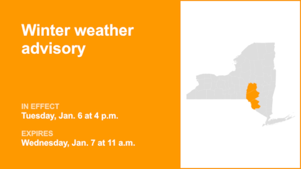 NY weather: Winter weather advisory in place for part of New York until Wednesday midday