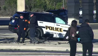 Driver collides with SAPD vehicle; 2 officers hospitalized, police say