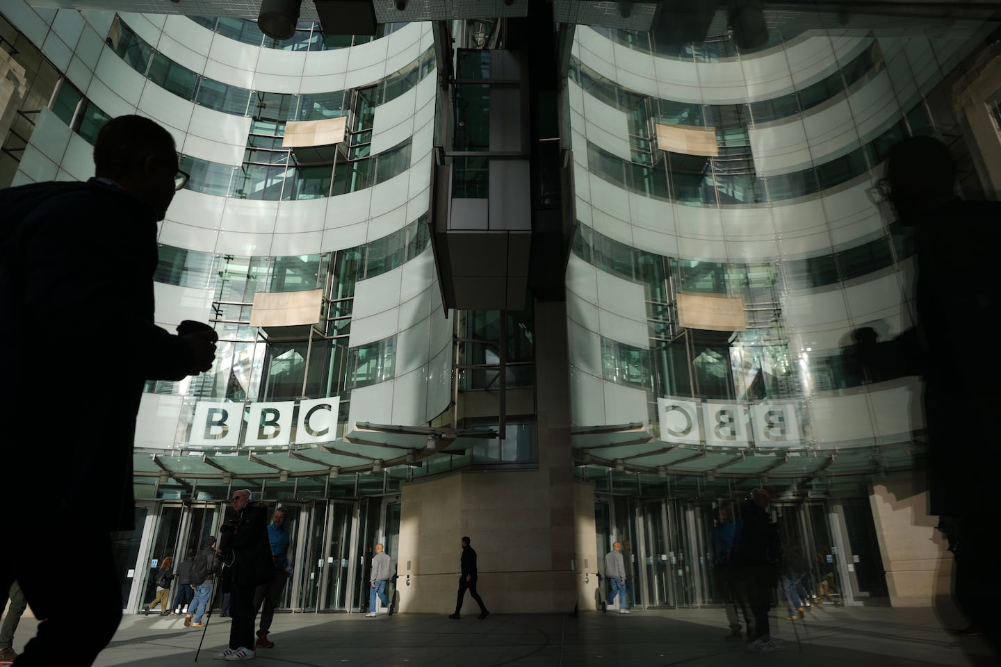 A pedestrian walked outside the BBC headquarters in London on Nov. 12.