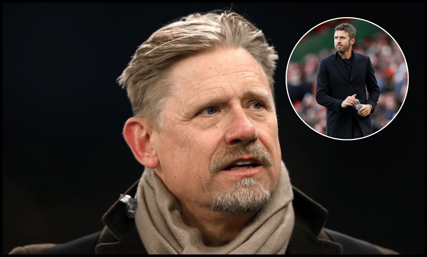 Peter Schmeichel looks on while on punditry.
