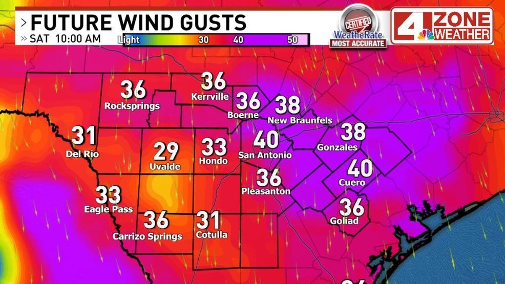 Gusty winds Saturday behind cold front