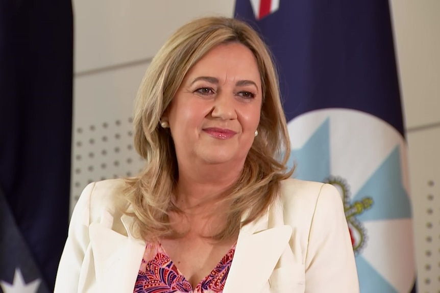 Premier Annastacia Palaszczuk addressing media during resignation