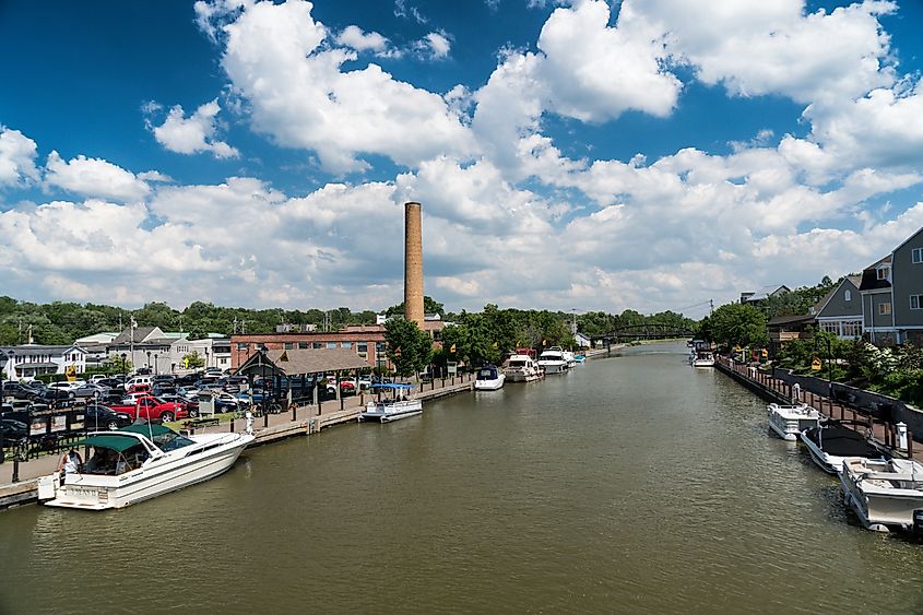 The Erie Canal in Fairport, New York.
