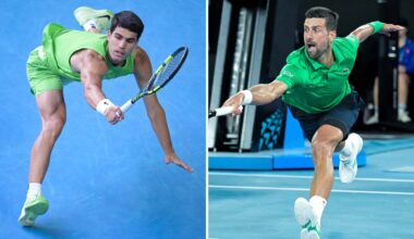 Carlos Alcaraz and Novak Djokovic will compete for the Australian Open title on Sunday in Melbourne.