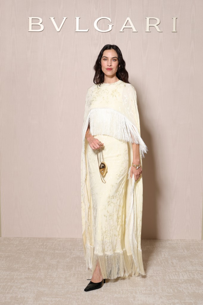 Alexa Chung attends the Bulgari Icons Minaudière Collection event during Paris Fashion Week.