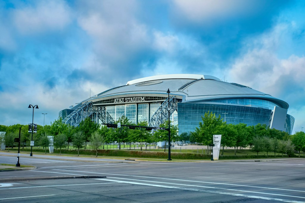AT&t Stadium, the futuristic-looking home to the Dallas Cowboys.