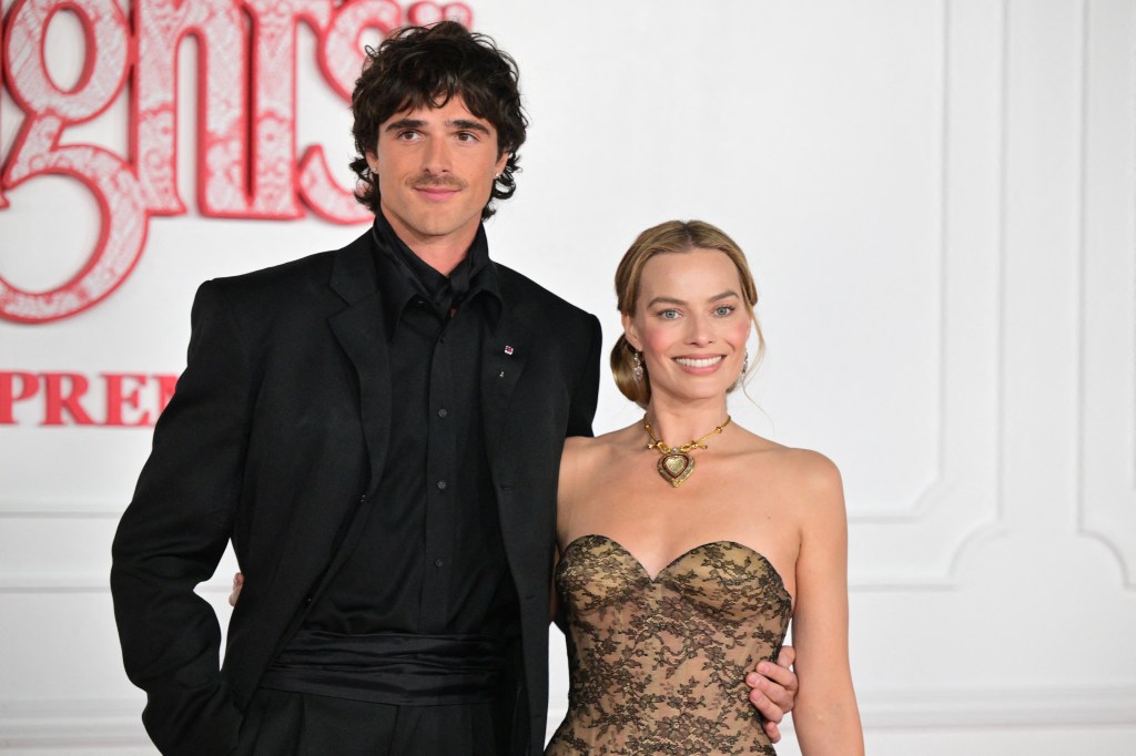 Jacob Elordi and Margot Robbie at the "Wuthering Heights" World Premiere held at the TCL Chinese Theatre
