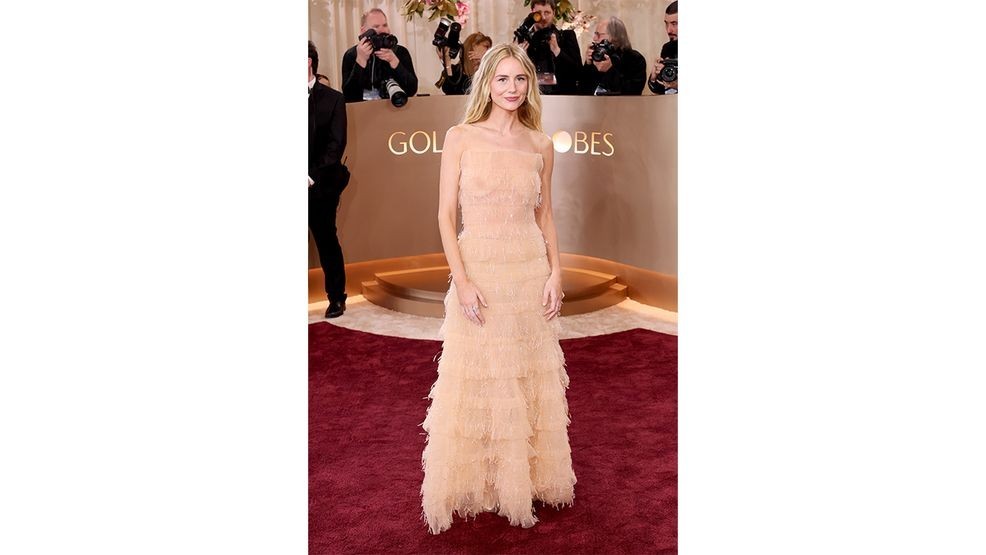 BEVERLY HILLS, CALIFORNIA - JANUARY 11: (EDITOR'S NOTE: Image contains partial nudity.) (FOR EDITORIAL USE ONLY) Justine Lupe attends the 83rd Annual Golden Globe Awards at The Beverly Hilton on January 11, 2026 in Beverly Hills, California. (Photo by Monica Schipper/Getty Images)