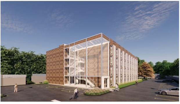 Vessel Technologies' rendering of the four-story, 72-unit apartment building it will construct in Bethel. (Courtesy of Town of Bethel)