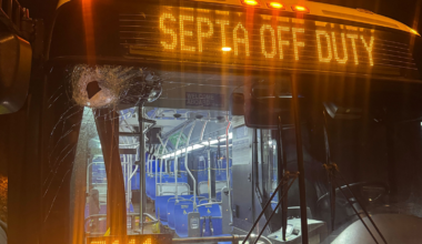 Brick thrown at SEPTA bus windshield along I-76
