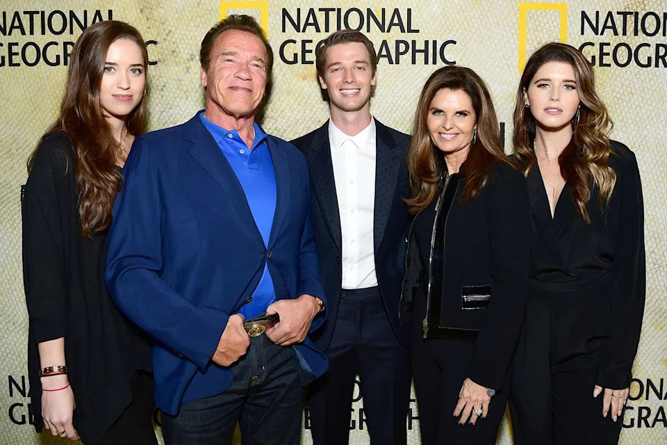 Emma McIntyre/Getty Christina Schwarzenegger, Arnold Schwarzenegger, Patrick Schwarzenegger, Maria Shriver and Katherine Schwarzenegger in Los Angeles in October 2017