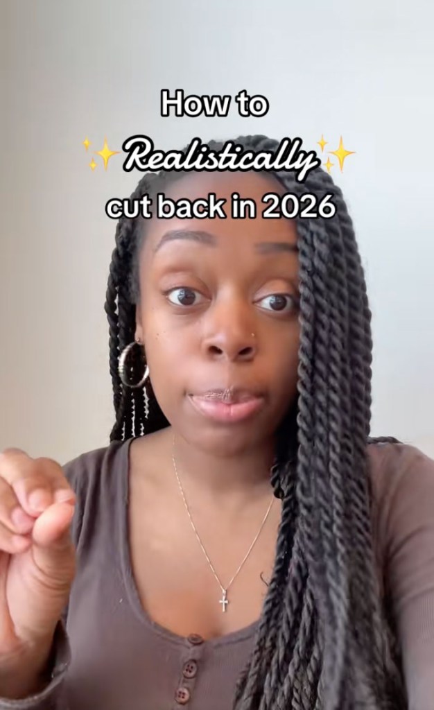A woman explaining "How to realistically cut back in 2026."