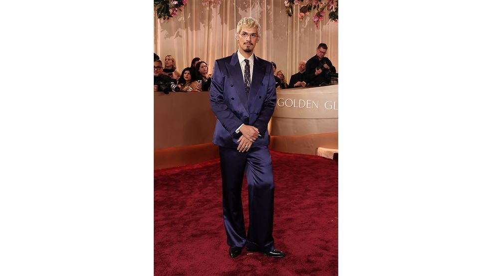 BEVERLY HILLS, CALIFORNIA - JANUARY 11: (FOR EDITORIAL USE ONLY) Omar Apollo attends the 83rd Annual Golden Globe Awards at The Beverly Hilton on January 11, 2026 in Beverly Hills, California. (Photo by Amy Sussman/Getty Images)