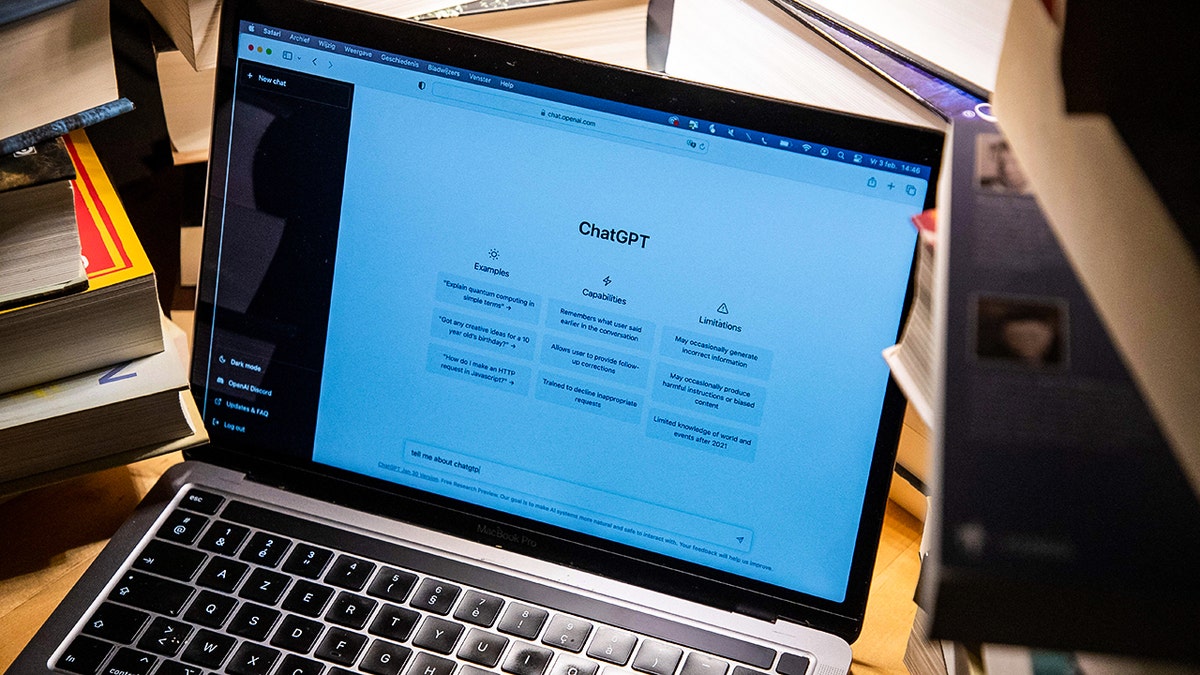 Computer open to ChatGPT screen.